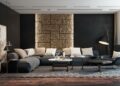 black living room accents and colors