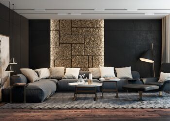 black living room accents and colors