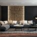 black living room accents and colors