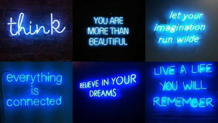 neon signs blue aesthetic 