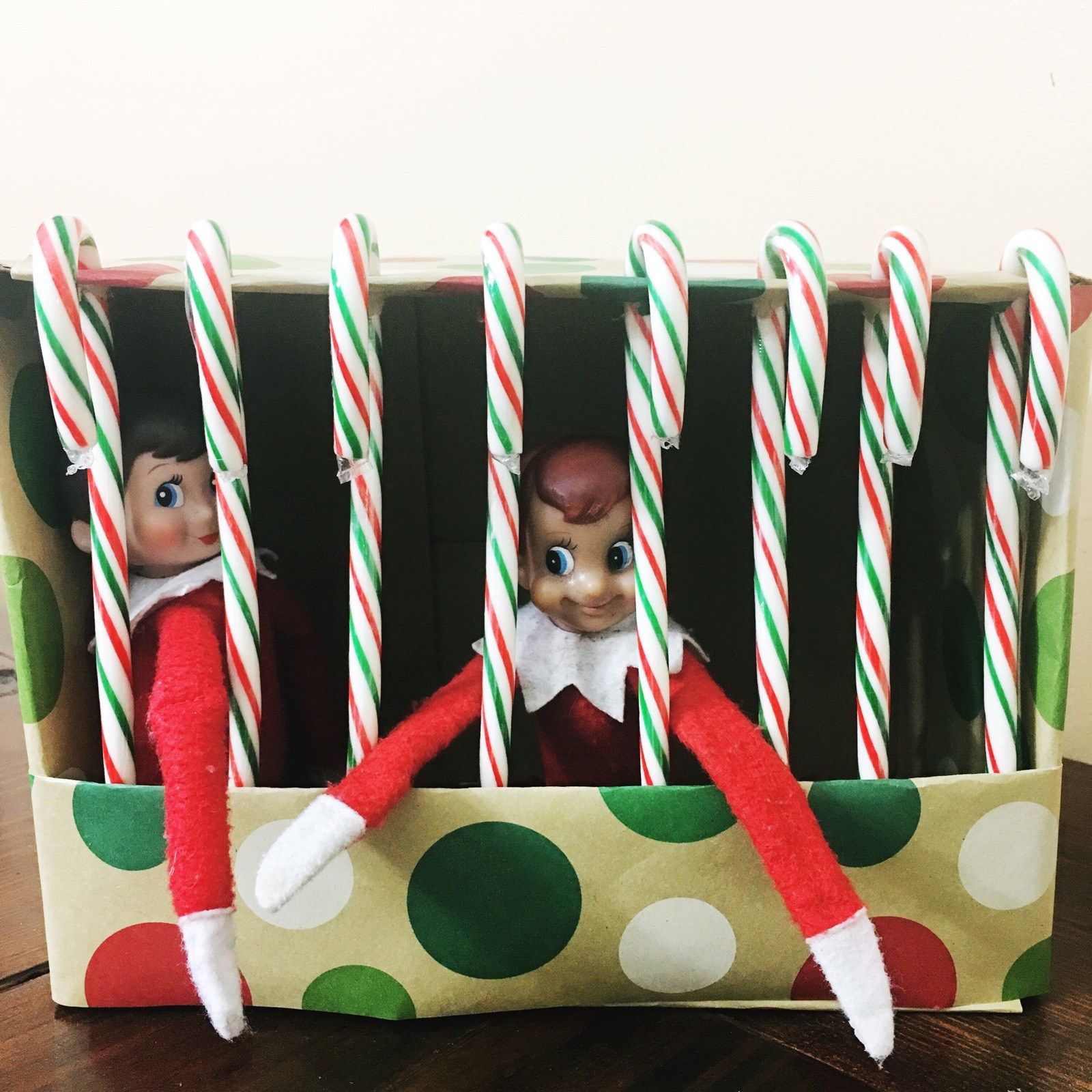  elf in candy cane jail 