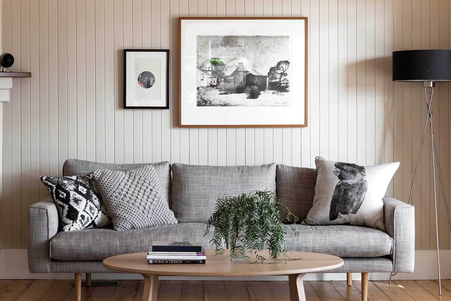 tongue and groove panelling in living room