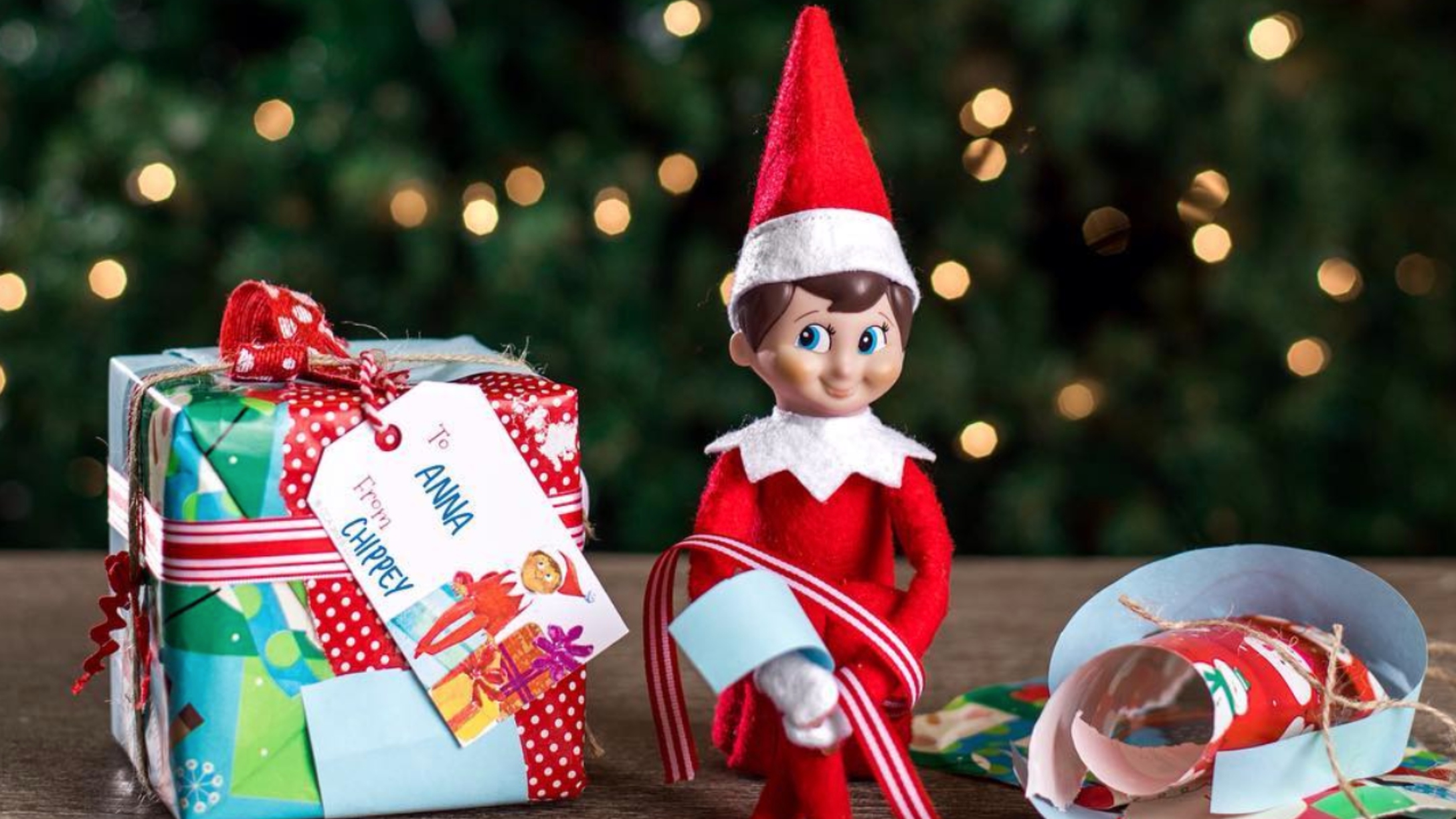 elf on the shelf with gifts 