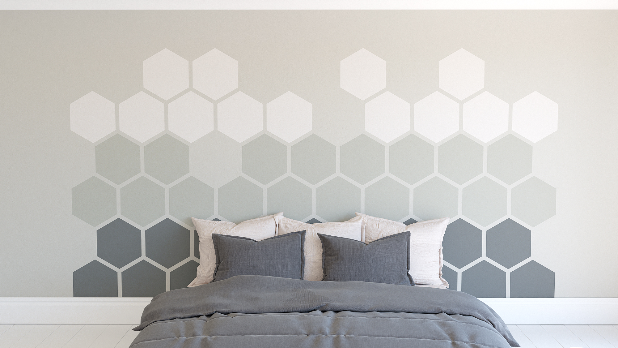 hexagon pattern wall paint