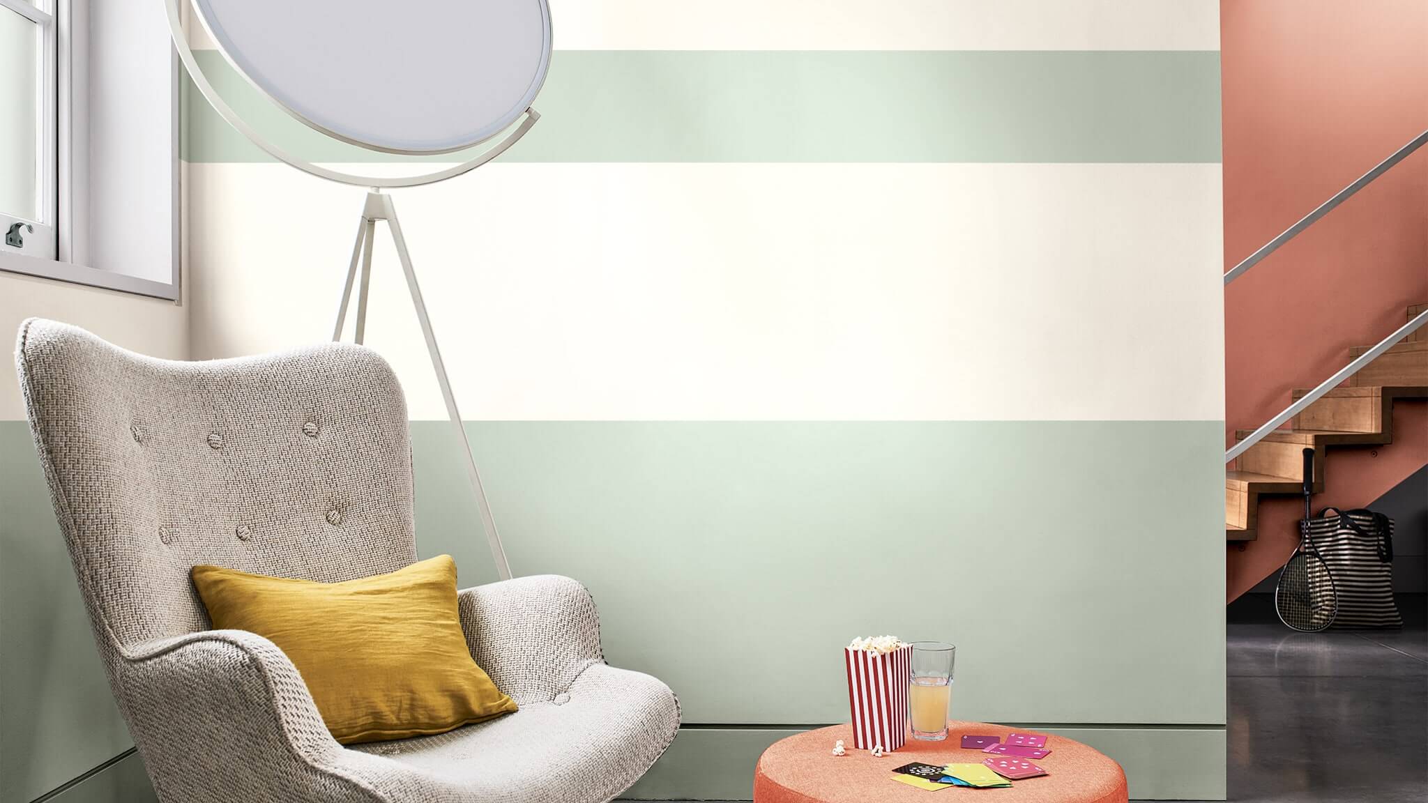 horizontal lines wall paint