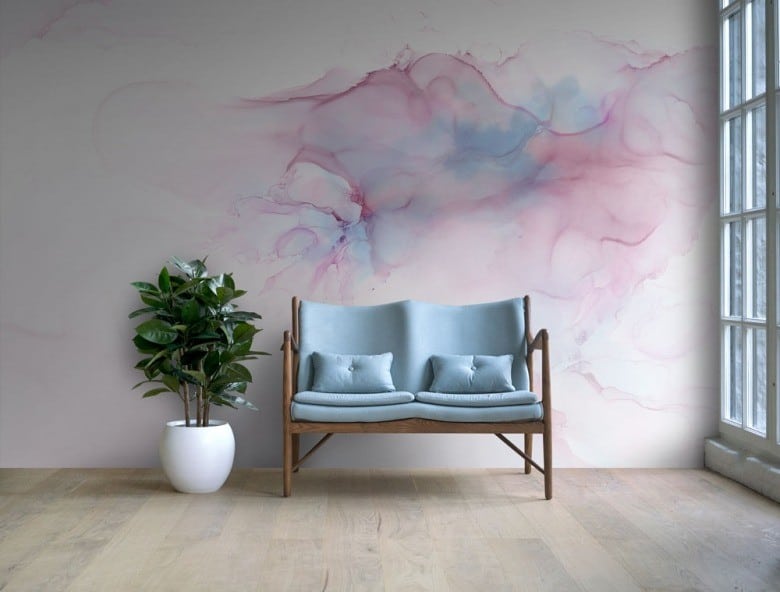 watercolor splash accent wall