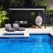 A Fibreglass Pool with A Retaining Wall