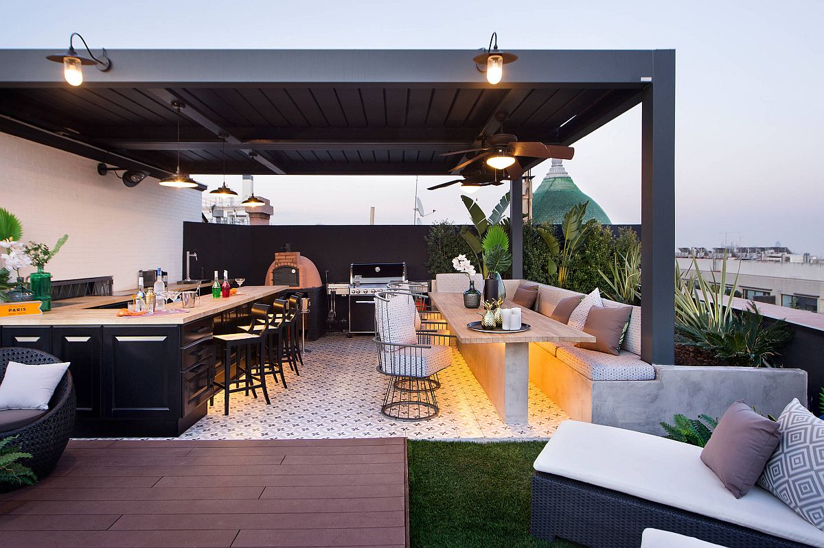 Rooftop Covered outdoor kitchen Ideas