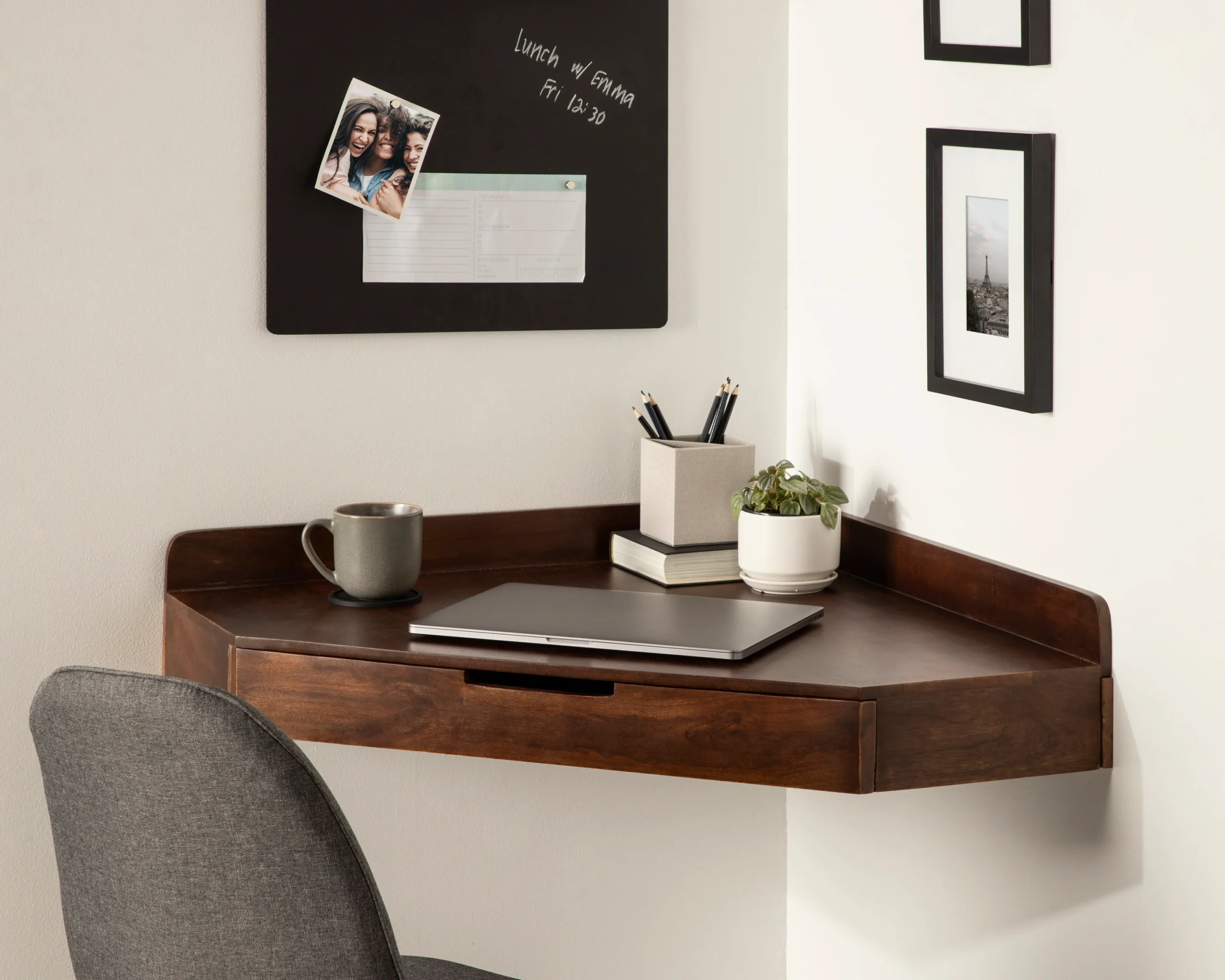 Floating Corner Desk- floating desk ideas