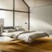 floating bed in a bedroom