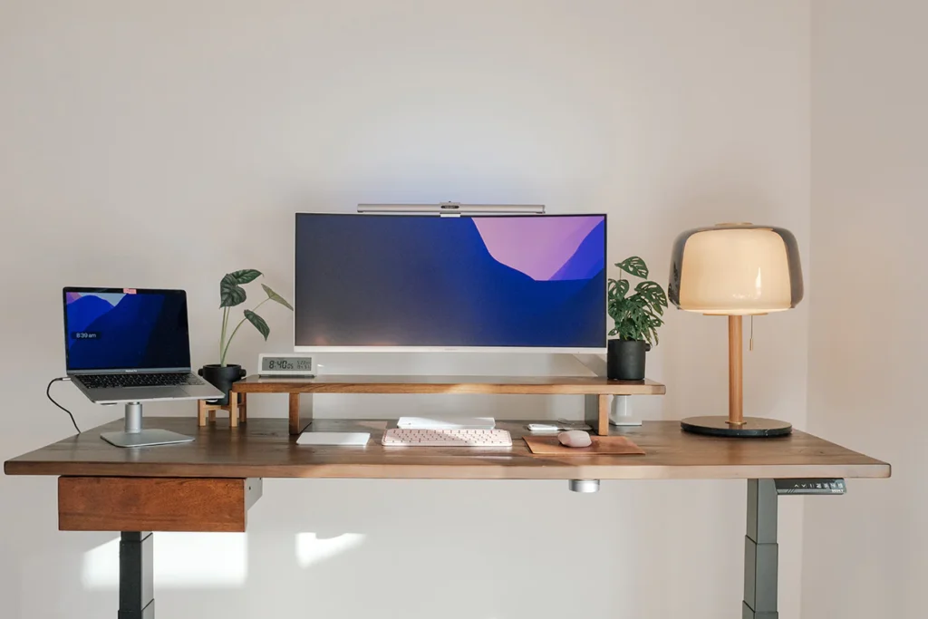 Monitor riser desk organisation ideas