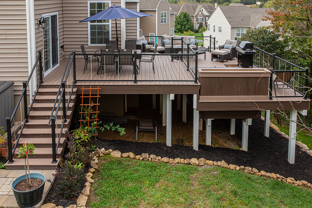 Multi-Level Deck in Backyard Deck