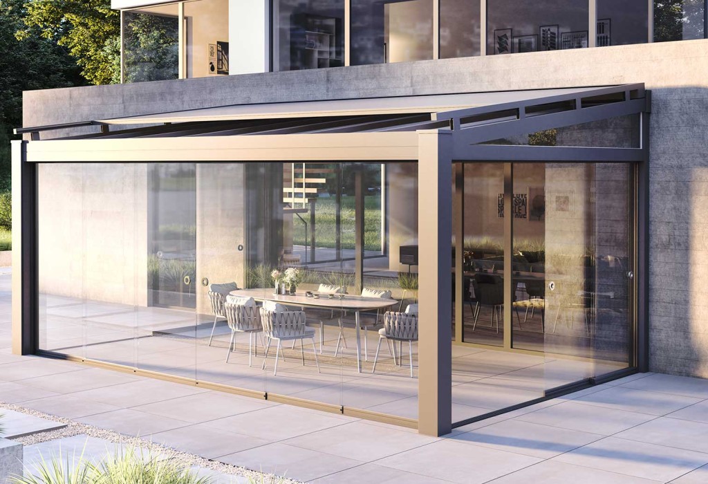 Patios ideas with glass walls