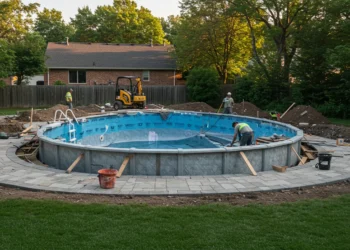 winter Pool install
