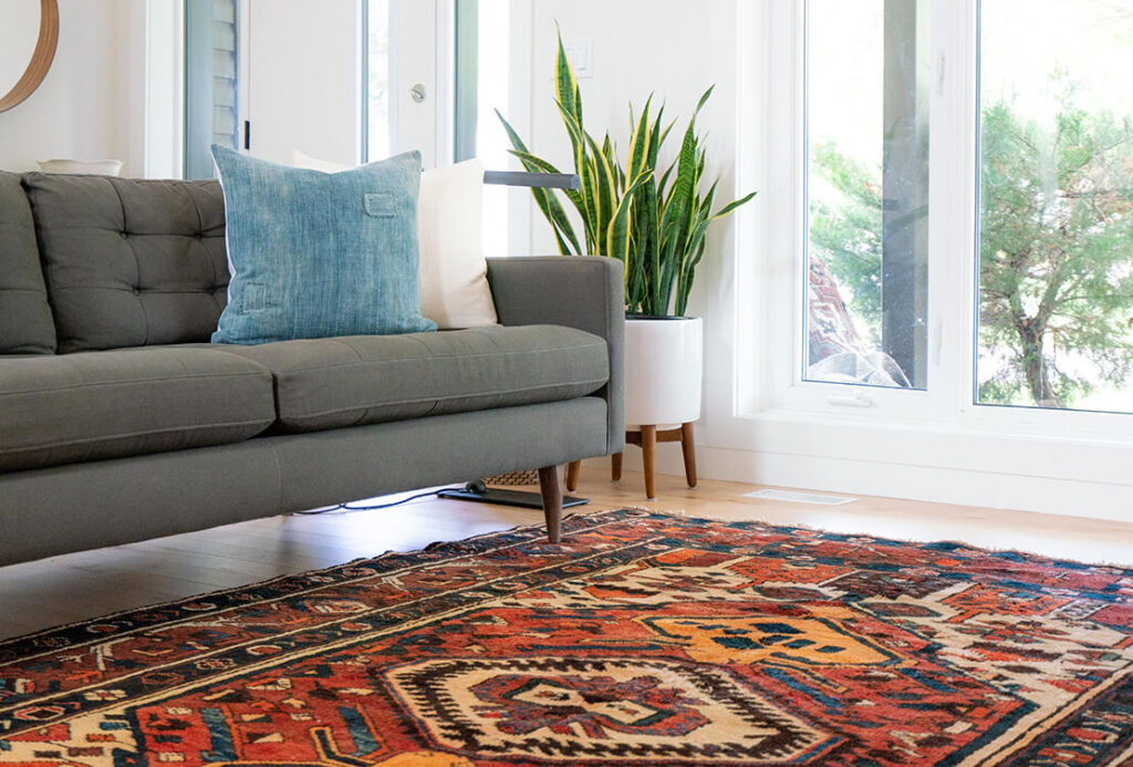 Rug as a focal point in living room