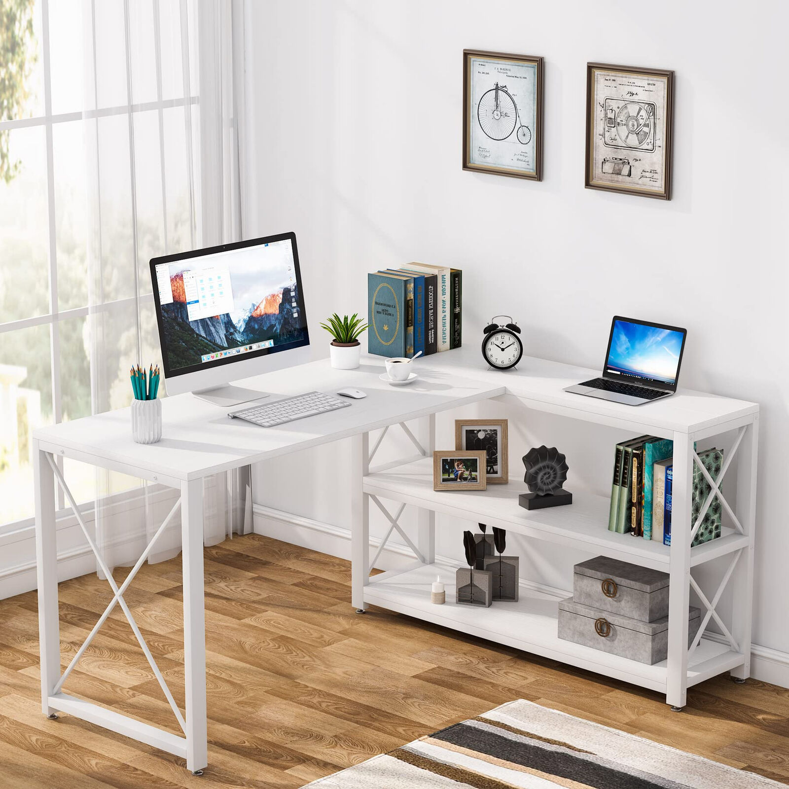 Shelved Corner Desk For Maximum Storage