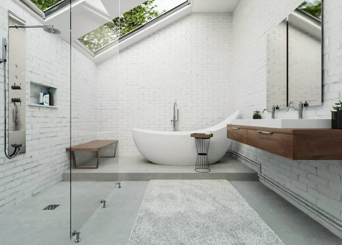 Skylight modern bathroom