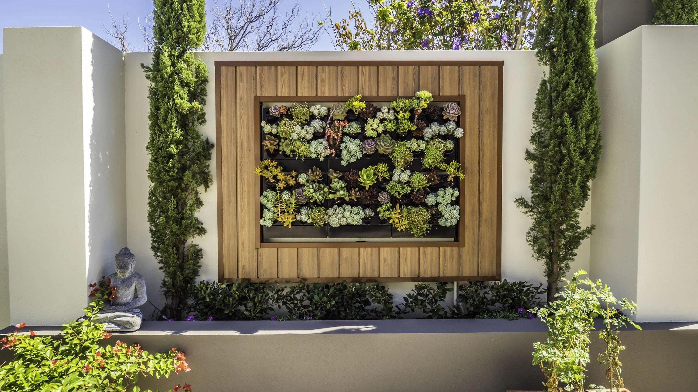 Succulent vertical garden