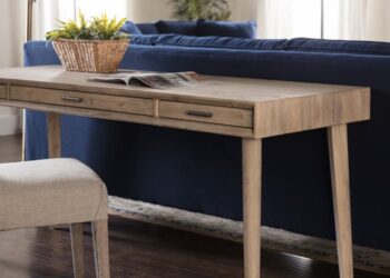 A desk with drawers and chair - Types Of Desks