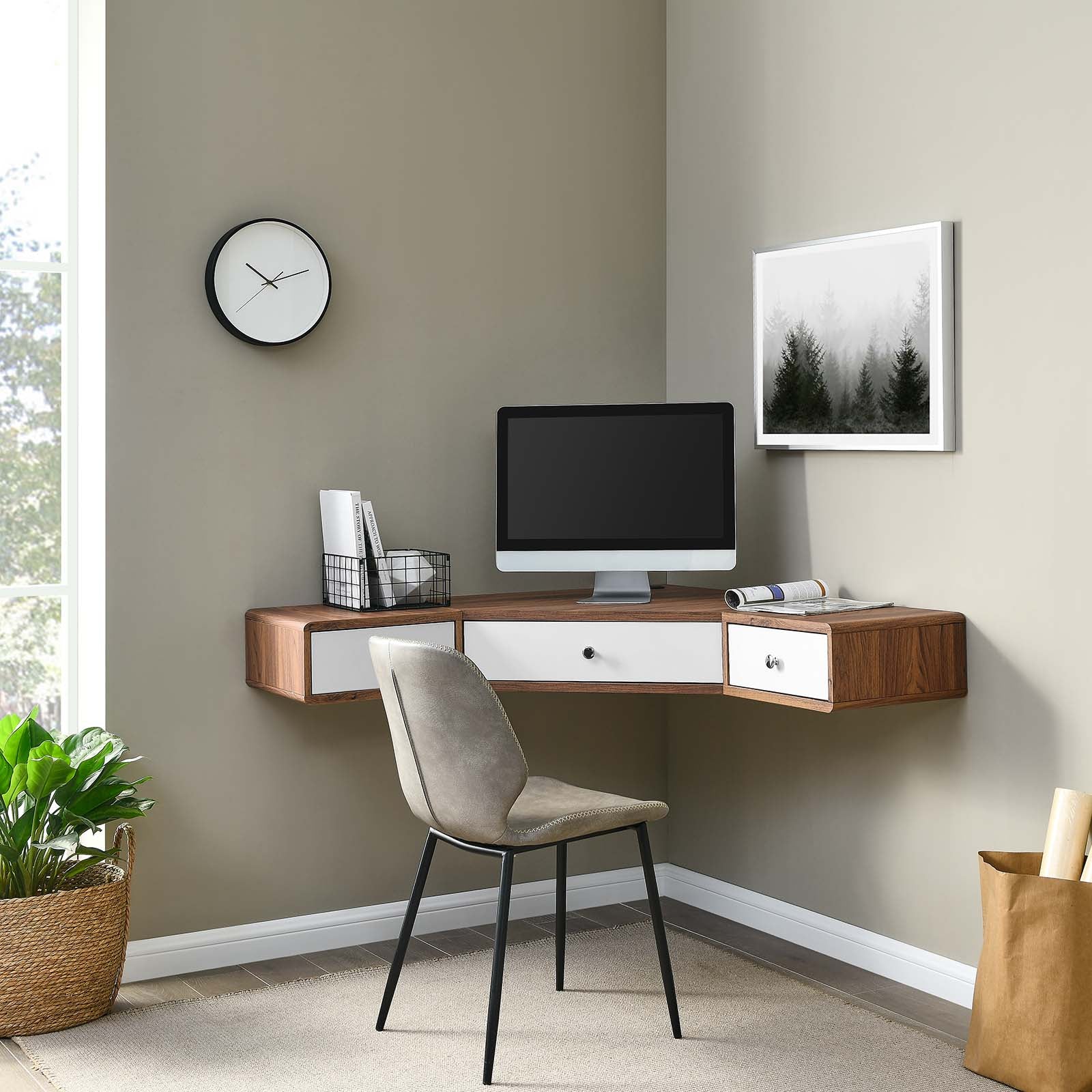 Wall Mounted Computer Desk- floating desk ideas