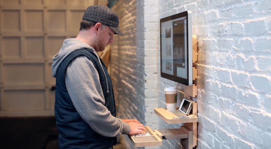 Wall Mounted Standing Desk - floating desk ideas