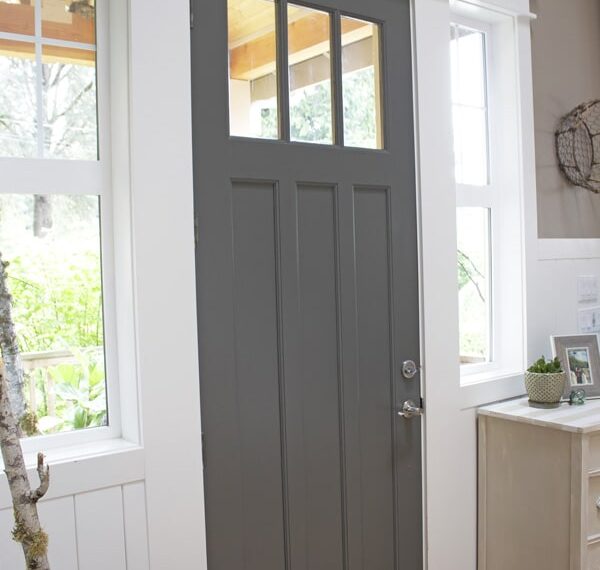 Warm Charcoal Gray Front Door