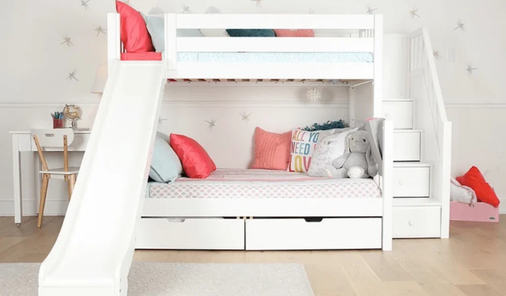 White bunk bed