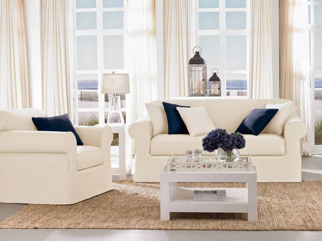 White sofa modern living room