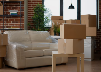 Wrapped furniture and cartons