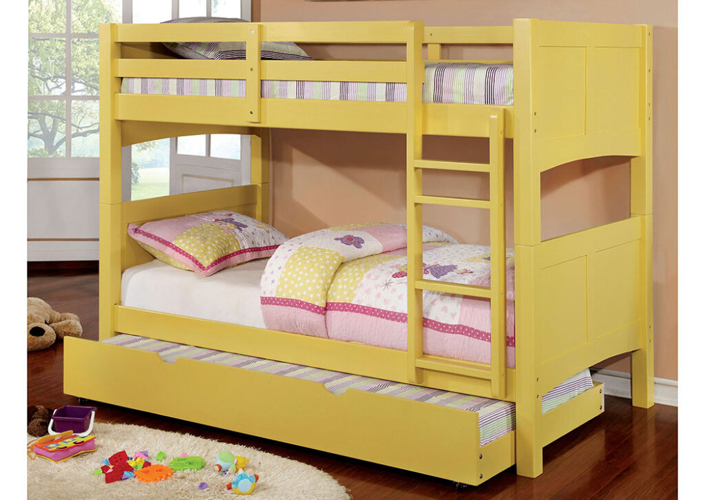 Yellow bunk bed