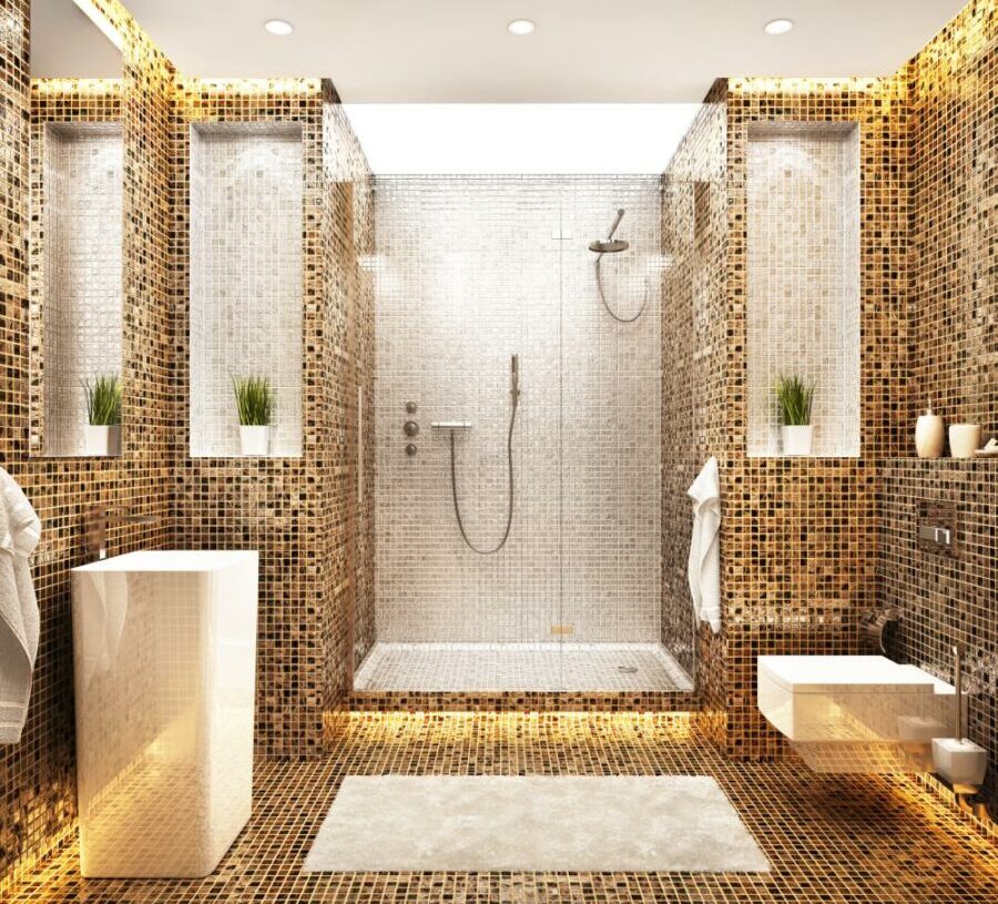mosaic walk in shower tile ideas