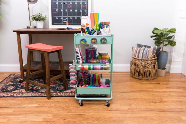 rolling cart desk organisation ideas