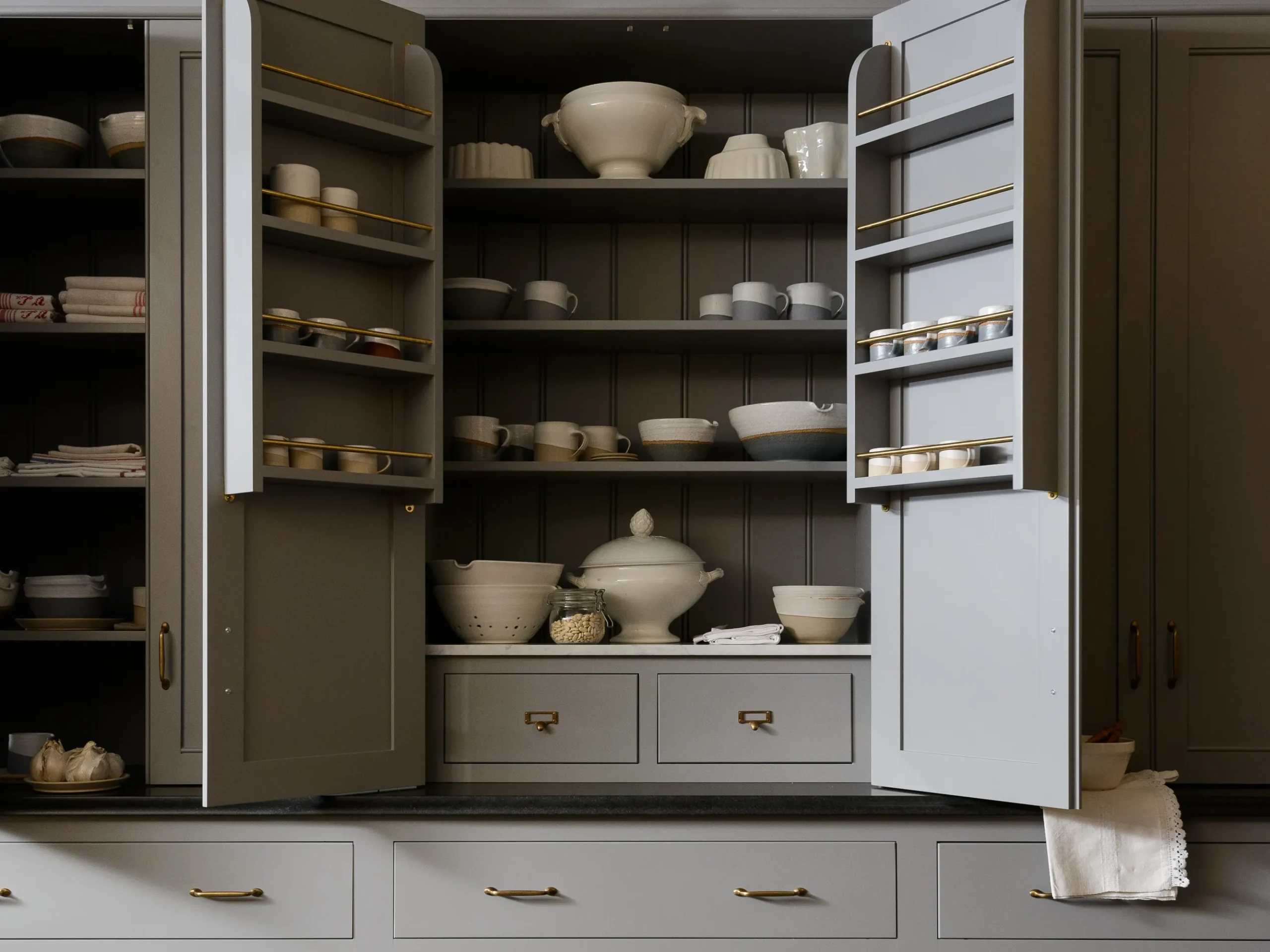 storage space for other items in a kitchen