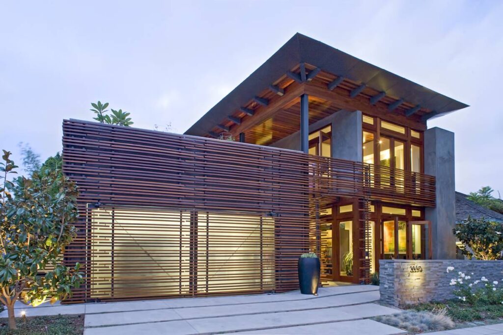 vertical wood slat wall exterior